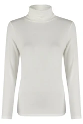 Damen Shirt mit Rollkragen / Weiß