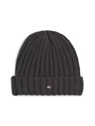 Rippstrick-Beanie / Grau