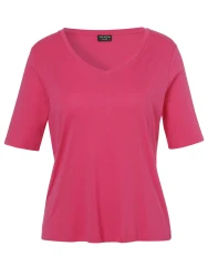 Curvy T-Shirt V-Ausschnitt / Rosa