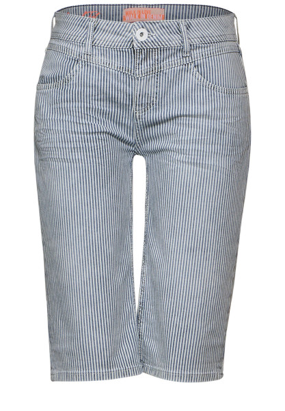 Damen Jeans Bermuda Streifen-Dessin