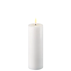 LED-Kerze Indoor 5 cm x 15 cm Weiß / Weiß