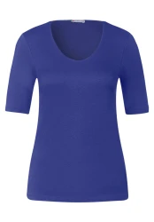 Damen Shirt in Unifarbe / Blau