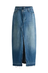 Jeansrock lang / Blau