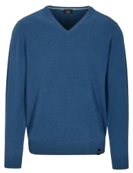 Pullover mit V-Ausschnitt / Blau