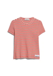 KARDAA STRIPES Shirts T-Shirt Streifen, poppy red-oatmilk / Rot