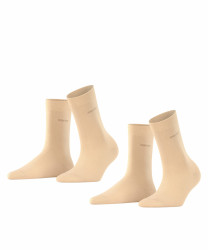 Damen Socken Basic Easy 2-Pack / Beige