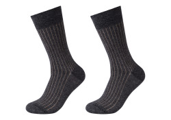 Men ca-soft shadow stripes Socks 2p / Grau