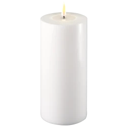 LED-Kerze Indoor 10cm x 20cm Weiß / Weiß