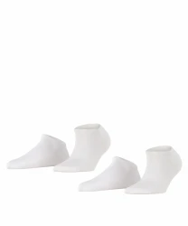 Damen Sneakersocken Uni 2-Pack / Weiß