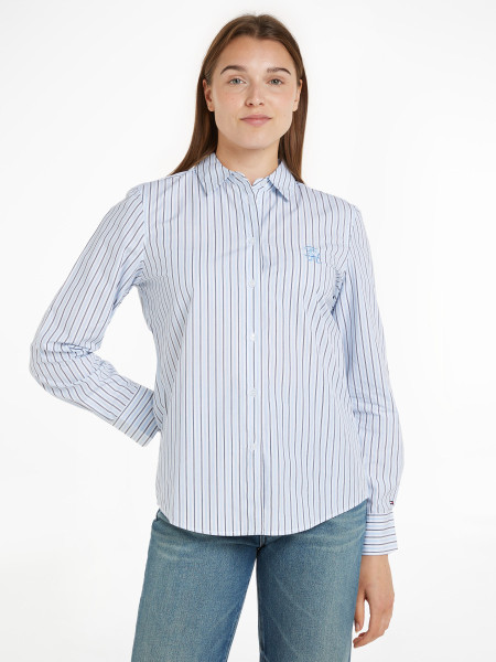 REGULAR FIT BLUSE MIT LOGO-STICKEREI