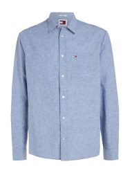 Hemd Freizeithemd Reg Linen Blend Shirt / Blau
