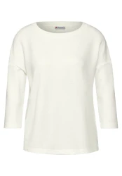 Damen Shirt in Strick Optik / Weiß