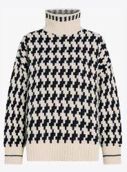 Damen Strickpullover  MOCK-NK LS / schwarz