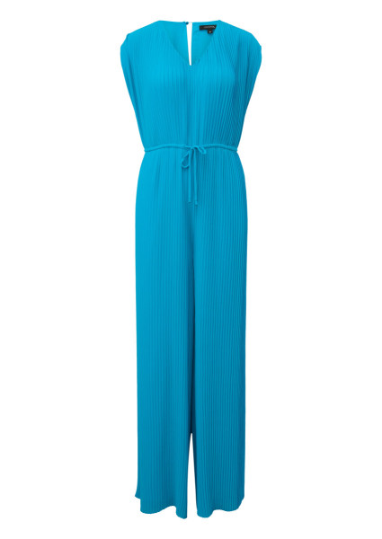 Plissee-Jumpsuit mit V-Ausschnitt