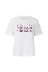 Damen T-Shirt Sunkissed print organic / Weiß