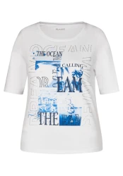Damen T-Shirt mit Ocean Schriftzug / Weiß