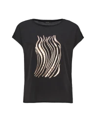 Damen T-Shirt Swelona print / Schwarz