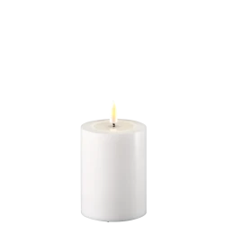 LED-Kerze Indoor 7,5cm x 10cm Weiß / Weiß
