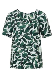 Damen T-Shirt Allover-Print / Grün