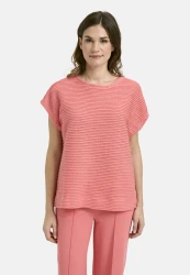 Damen T-Shirt Strukturmuster / Rosa
