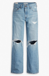 Damen Baggy Bootcut Jeans / Hellblau
