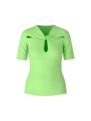 Damen T-Shirt mit Knoteneffekt / Grün