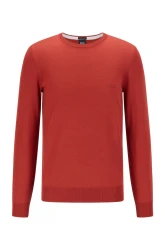 Regular-Fit Pullover aus Schurwolle / Rot