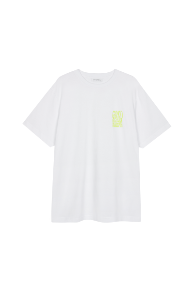 Boyfriend T-Shirt White/Lime Good Karma Club