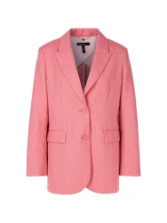 Blazer mit Mini-Pepita-Muster / Rosa