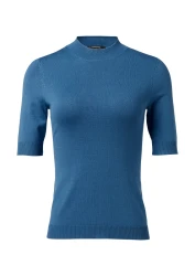 Damen Strickpullover Halbarm / Blau