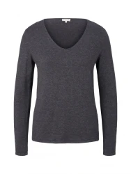 Damen Pullover mit V-Ausschnitt / Grau
