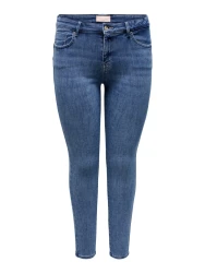 Damen Curvy Jeans CARPOWER MID SKINNY PUSH UP / Blau