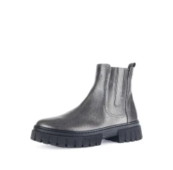 Damen Chelsea Boots Glattleder / Silber