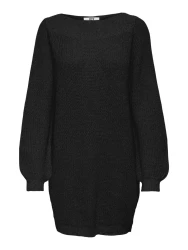 JDYWHITNEY MEGAN L/S BOAT DRESS KNT NOOS / Schwarz