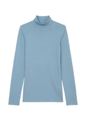 Damen Rollkragen-Longsleeve / Hellblau