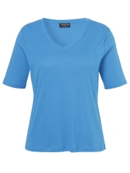 Curvy T-Shirt V-Ausschnitt / Blau