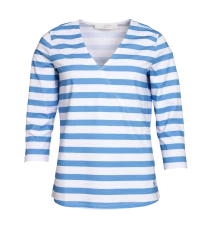Damen 3/4 Arm-Shirt in Wickeloptik / Blau