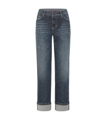 Damen Jeans Paris straight short / Dunkelblau