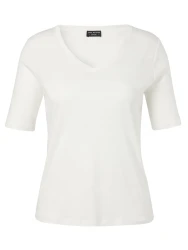 Curvy T-Shirt V-Ausschnitt / Weiß