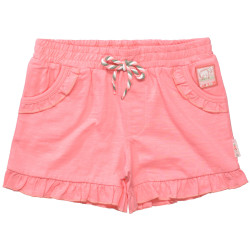 Kinder Shorts im Slub-Garn-Design / Koralle