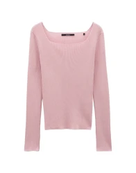 Damen Rippstrickpullover Tamea / Rosa