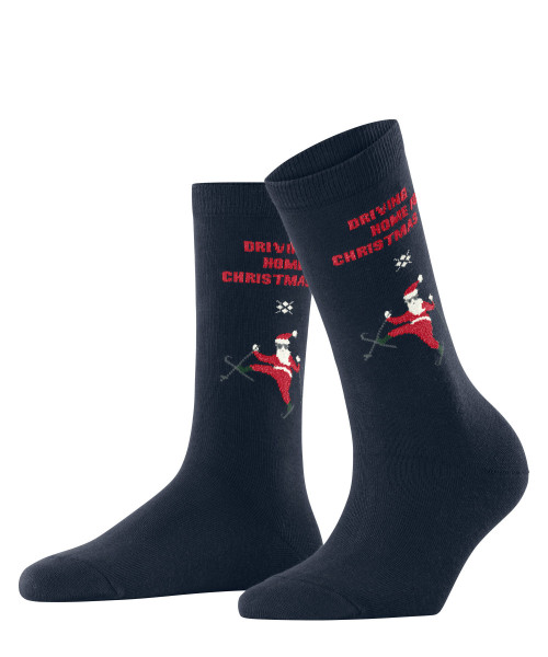 Damen Socken Skiing Santa