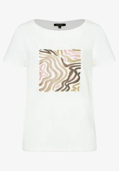 Damen T-Shirt  Frontprint / Creme