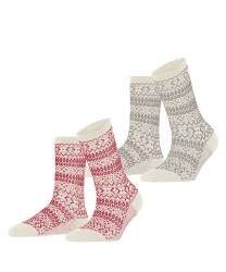 Damen Socken Sami Pattern 2-Pack / Rot