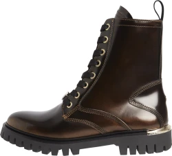 Damen Schnür-Boots POLISHED LEATHER LACE UP BOOT / Gelb