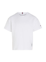 Mädchen T-Shirt mit Waffelstick / Weiß