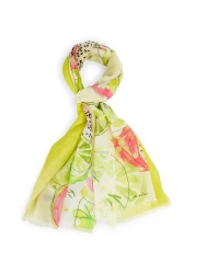 Damen Schal mit Print / Gelb