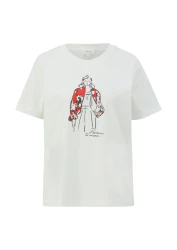 Damen Print T-Shirt / Weiß