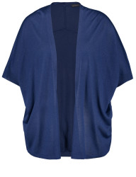 Damen Curvy Oversized-Strickjacke mit halbem Arm / Blau