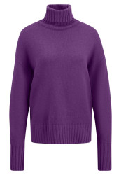 Damen Rollkragen-Pullover mit Kaschmir-Anteil / Violett